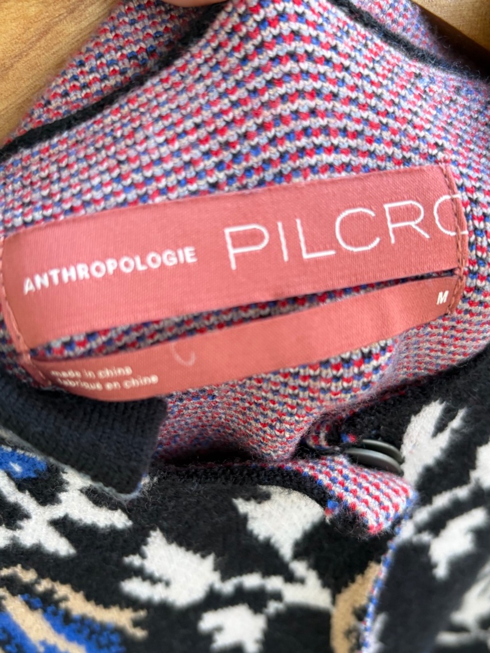 Anthropologie Pilcro Floral Knit Jacket Cardigan – Boho Statement | Size M - Picture 10 of 10